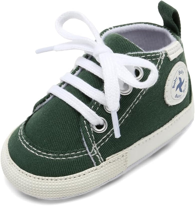 Cozy High Top Denim Sneakers with Soft Anti-Slip Sole for Newborns and Infants