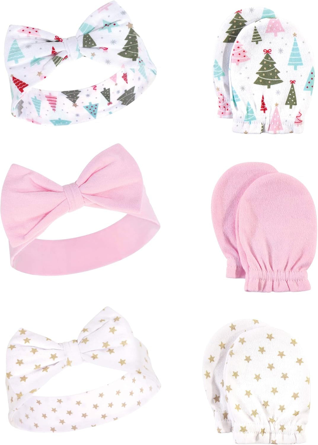 Adorable Hudson Baby Girls' Cotton Headband and Scratch Mitten Set for Ultimate Comfort and Style