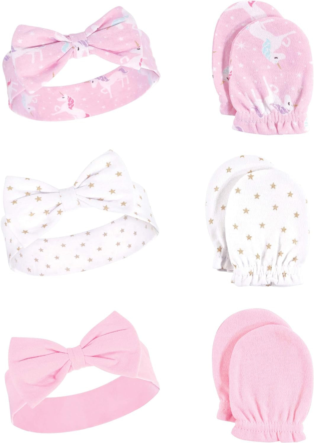 Adorable Hudson Baby Girls' Cotton Headband and Scratch Mitten Set for Ultimate Comfort and Style