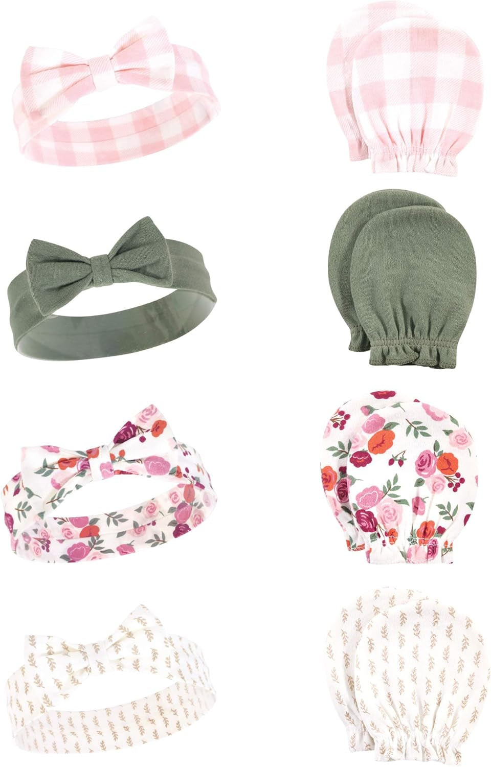 Adorable Hudson Baby Girls' Cotton Headband and Scratch Mitten Set for Ultimate Comfort and Style