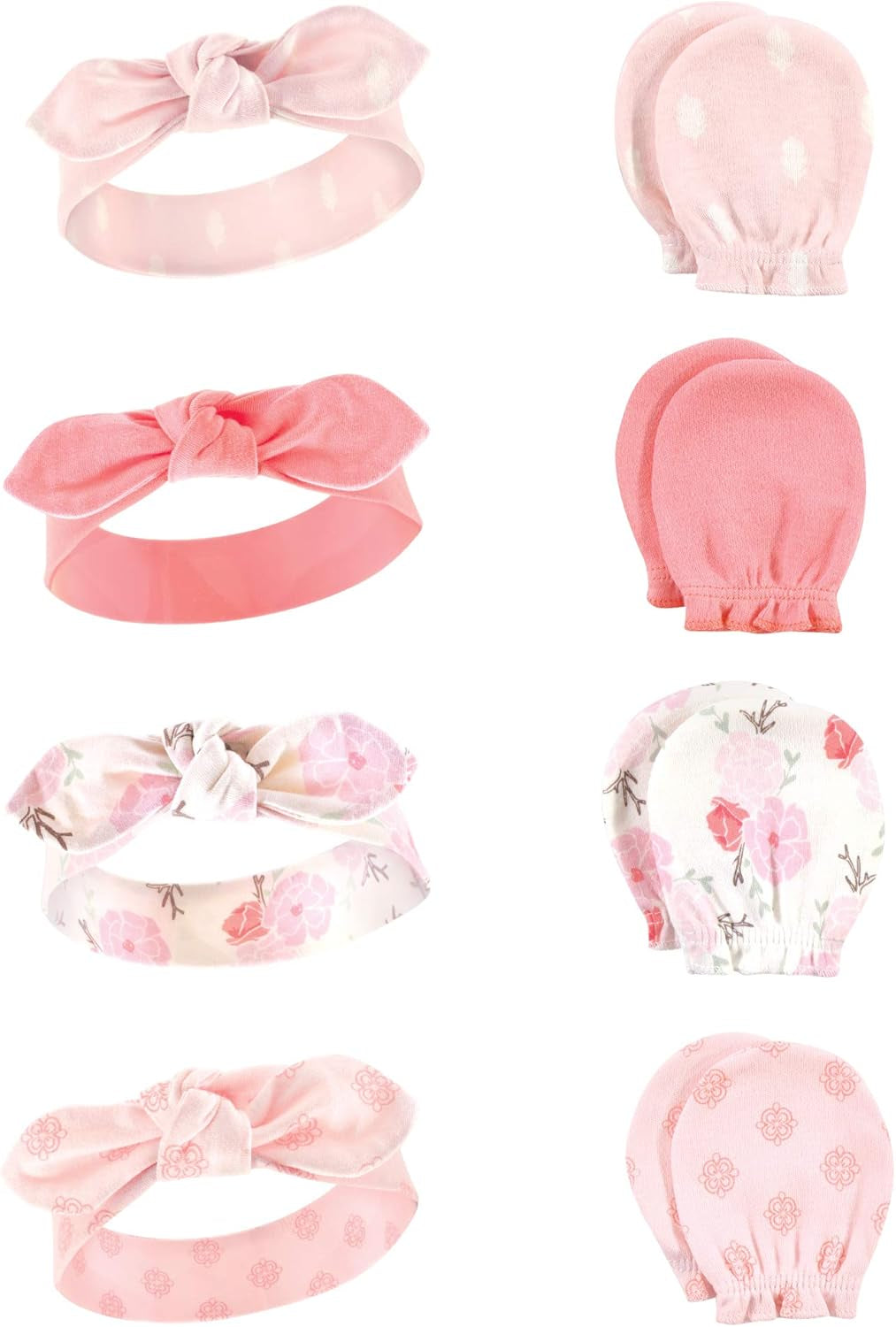 Adorable Hudson Baby Girls' Cotton Headband and Scratch Mitten Set for Ultimate Comfort and Style
