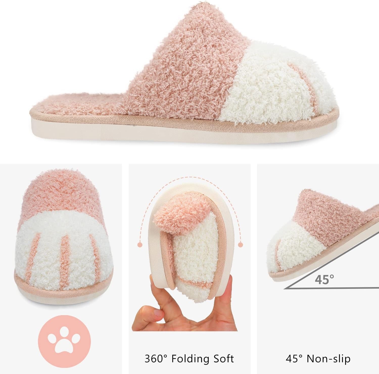 SINNO Women's Animal-Themed Memory Foam Slippers - Comfortable, Warm, and Non-Slip Indoor/Outdoor Footwear Perfect for Holiday Gifting