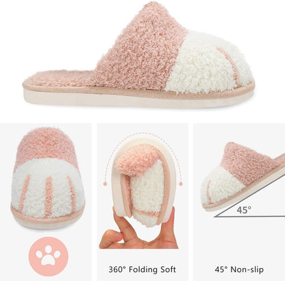 SINNO Women's Animal-Themed Memory Foam Slippers - Comfortable, Warm, and Non-Slip Indoor/Outdoor Footwear Perfect for Holiday Gifting
