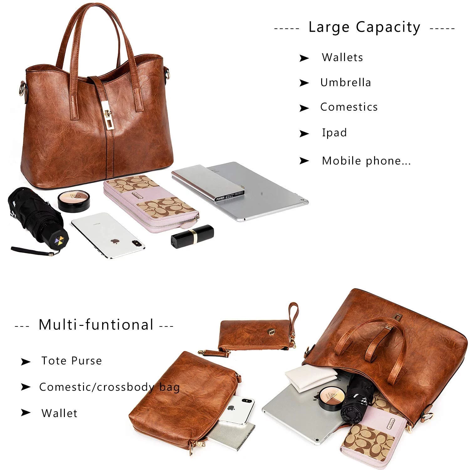 Stylish Satchel Purses & Handbags for Women - Versatile Shoulder Tote Bags & Wallets