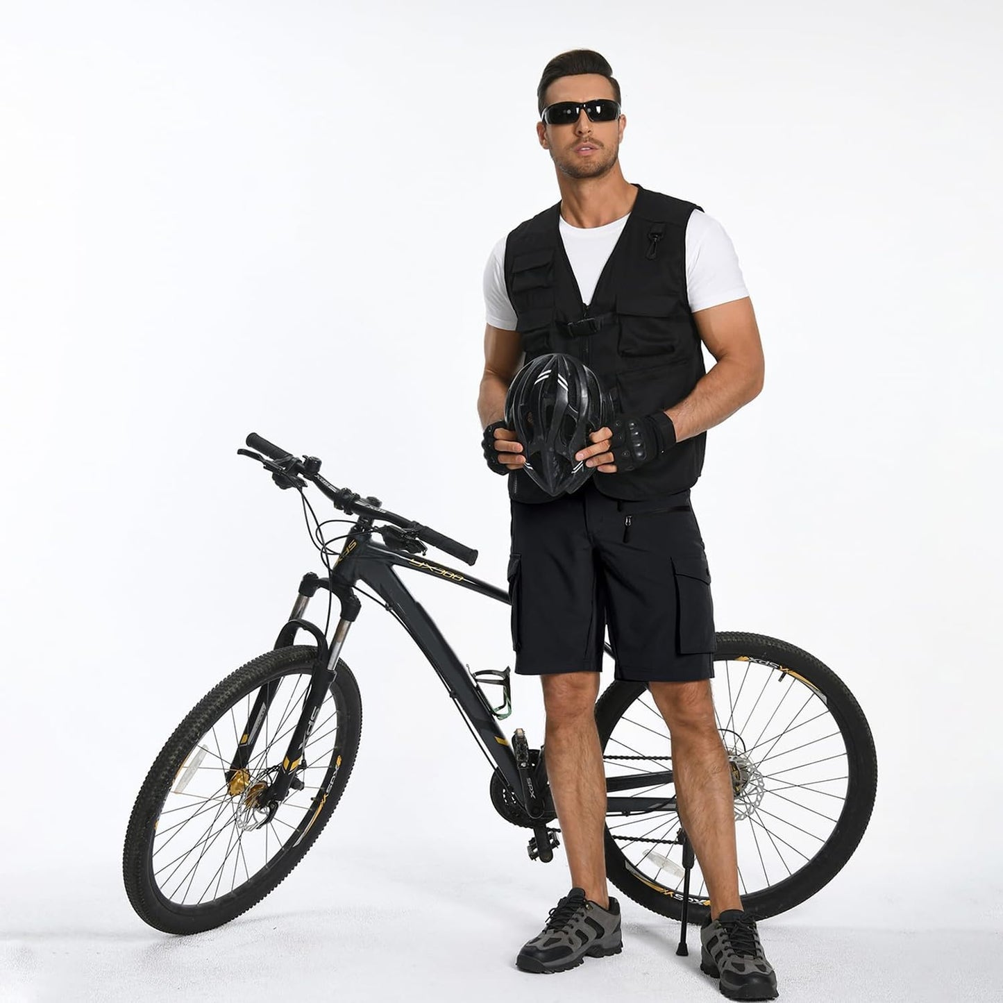 Men's Quick-Dry Stretch Mountain Bike Shorts with Zipper Pocket - Perfect for Cycling and Outdoor Adventures