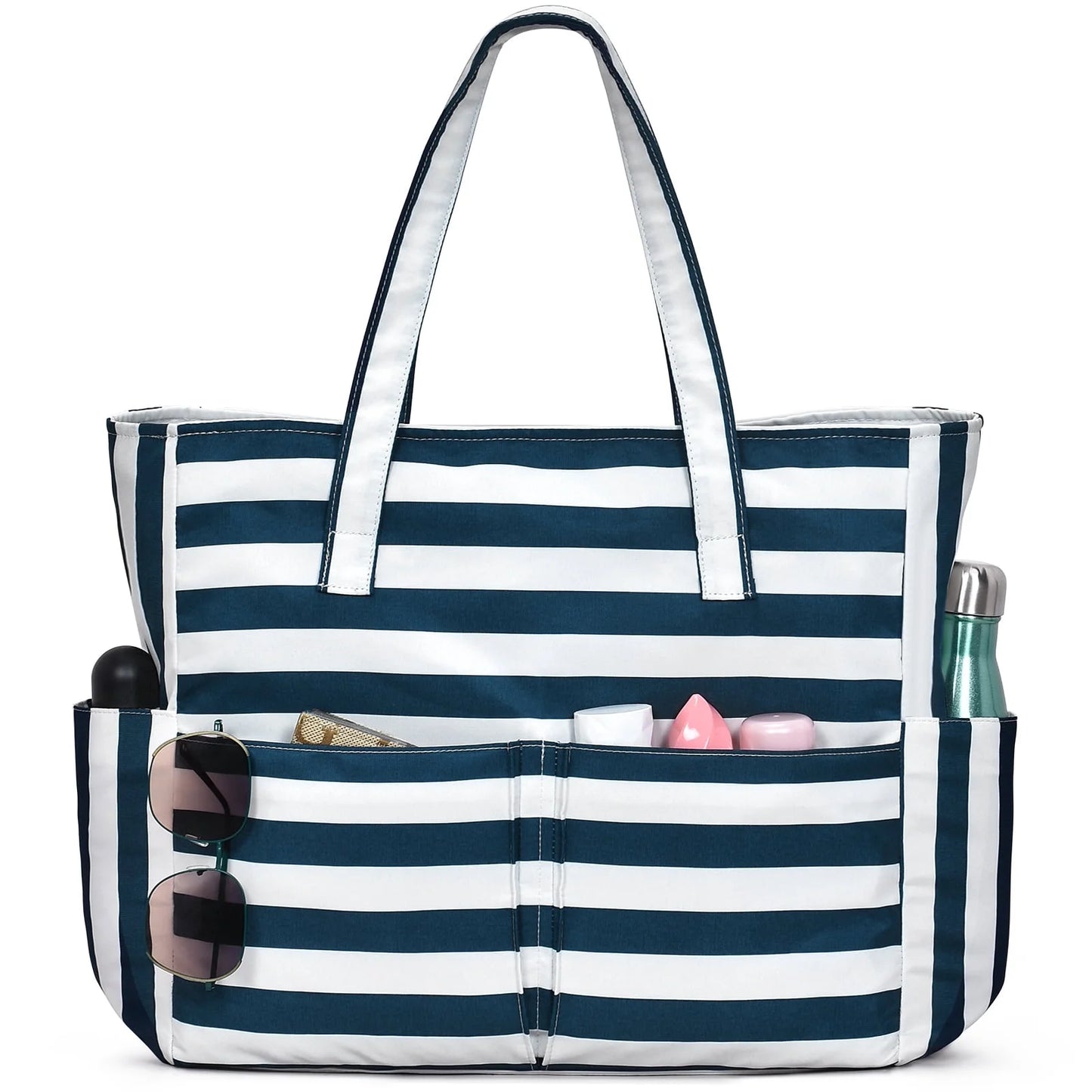 Stylish Waterproof Beach Tote Bag for Women - Large Capacity with Wet Pocket, Perfect for Sand-Free Fun!