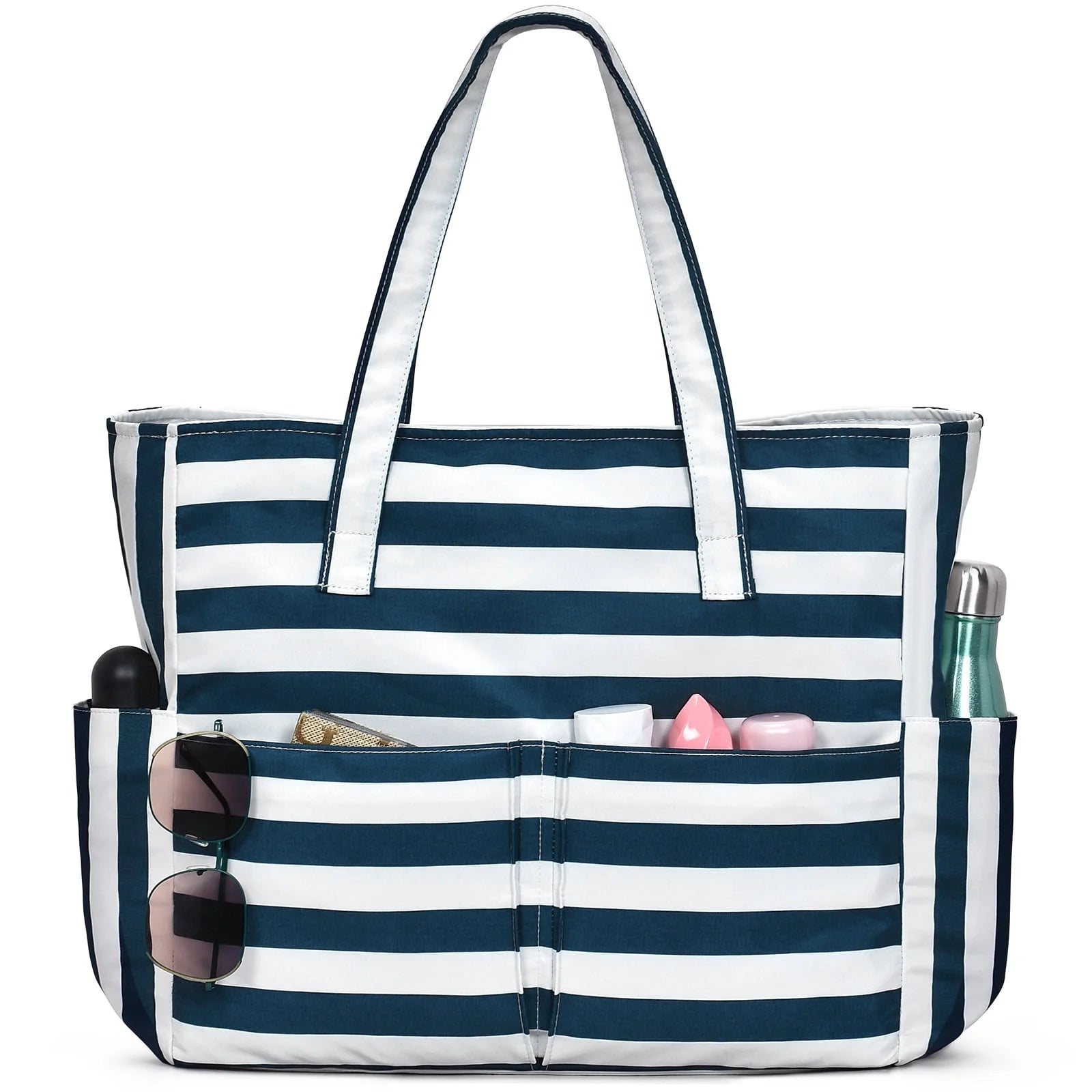 Stylish Waterproof Beach Tote Bag for Women - Large Capacity with Wet Pocket, Perfect for Sand-Free Fun!