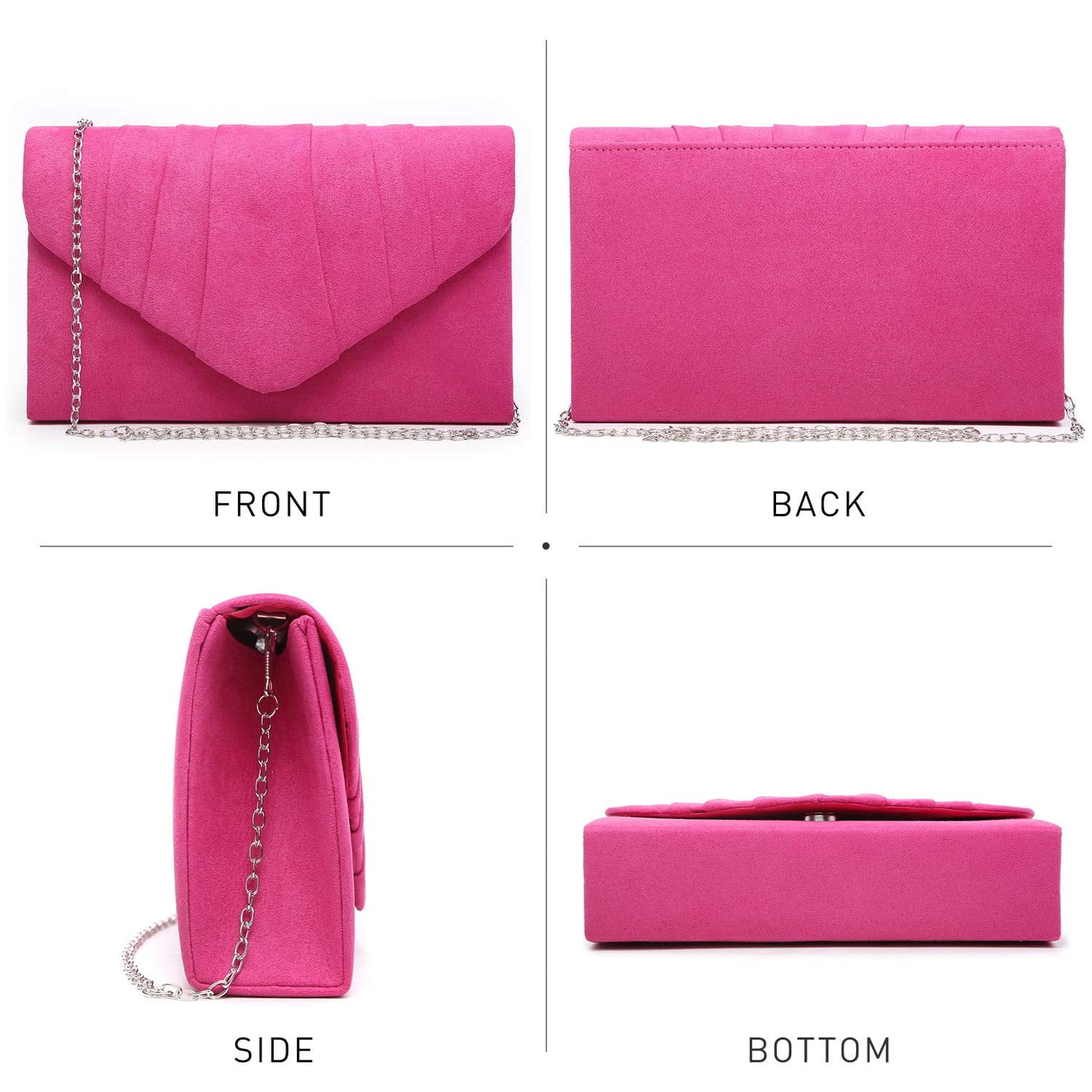 Elegant Pleated Envelope Clutch - Perfect Evening Bag for Weddings and Parties