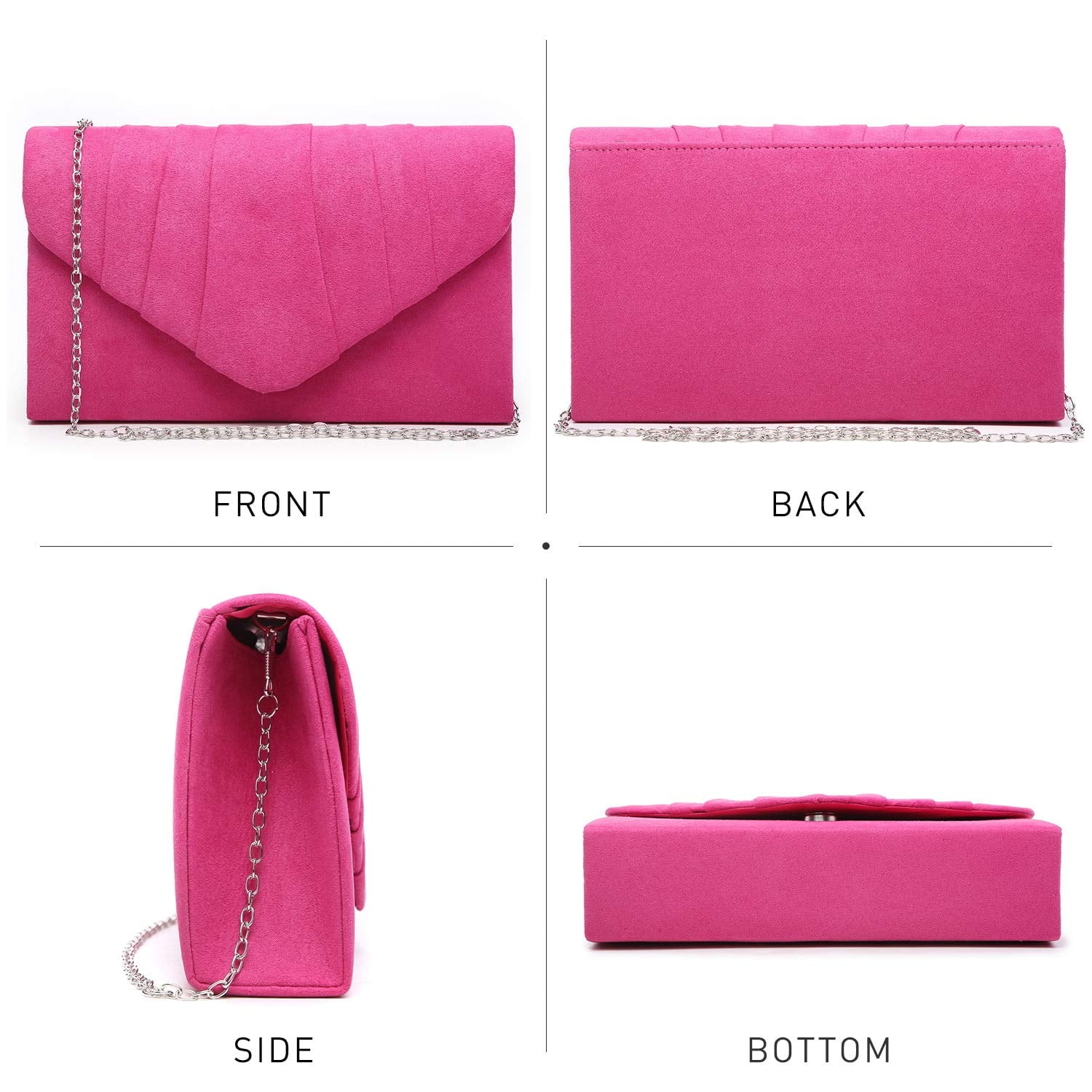 Elegant Pleated Envelope Clutch - Perfect Evening Bag for Weddings and Parties