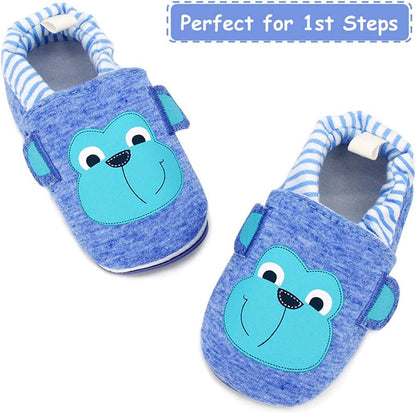 Timatego Non-Skid Infant Moccasins - Perfect First Walker House Shoes for Boys & Girls (6-24 Months)