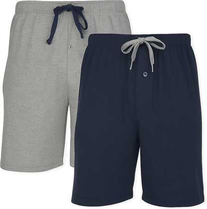Hanes Men's 2-Pack Cotton Sleep Shorts - Comfortable & Breathable Loungewear with 7.5" Inseam