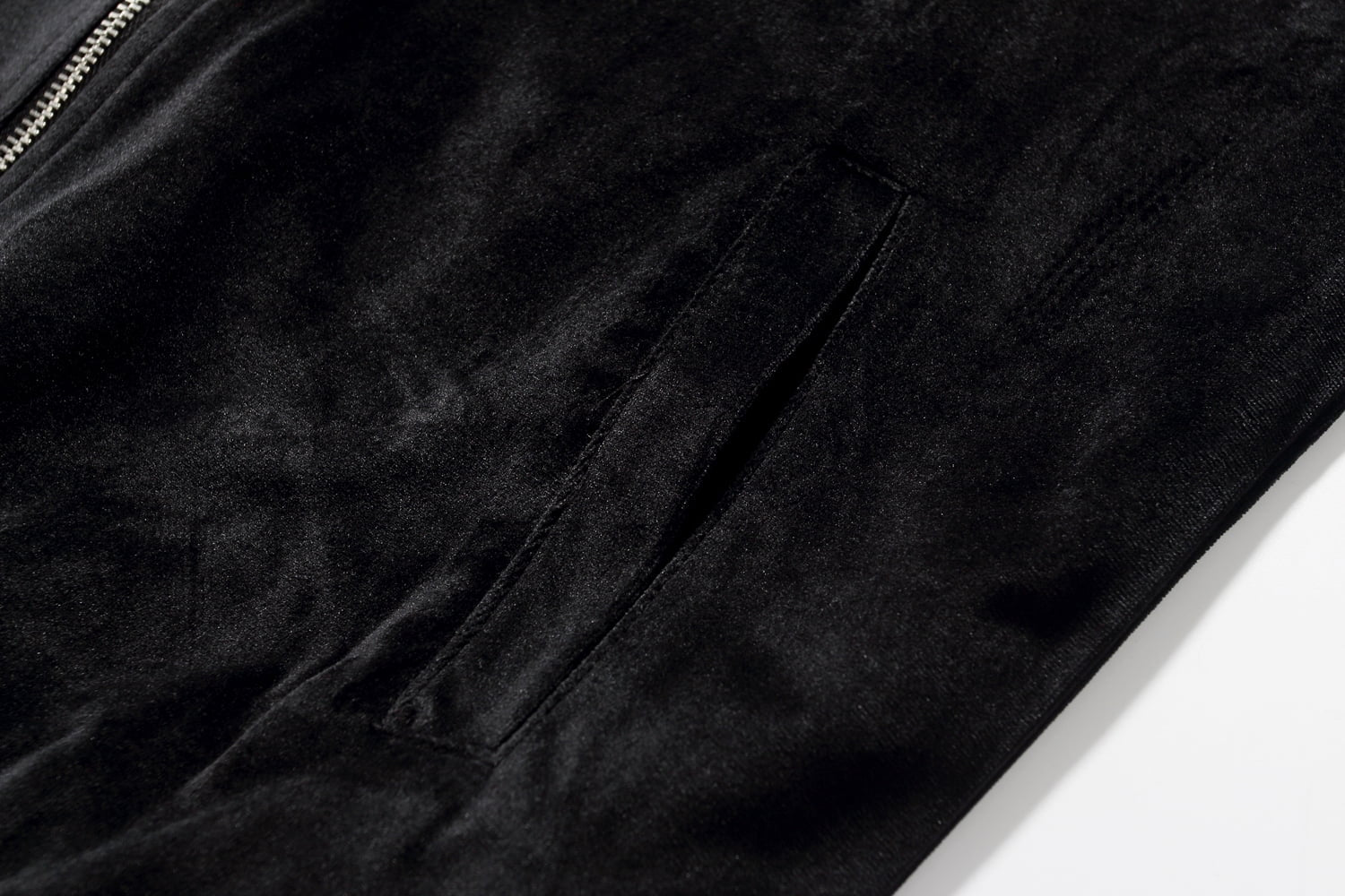Men's Velvet Full Zip Bomber Jacket - Winter Warm Padded Outerwear