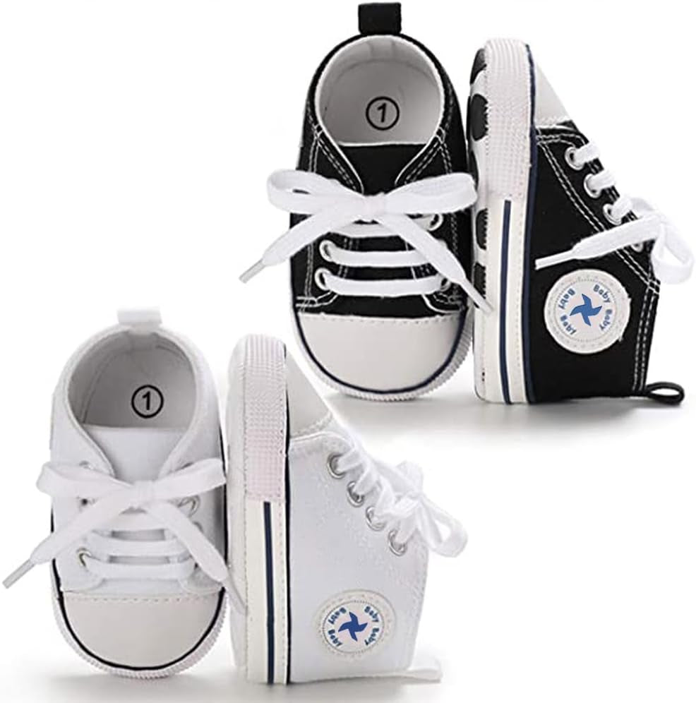 Cozy High Top Denim Sneakers with Soft Anti-Slip Sole for Newborns and Infants