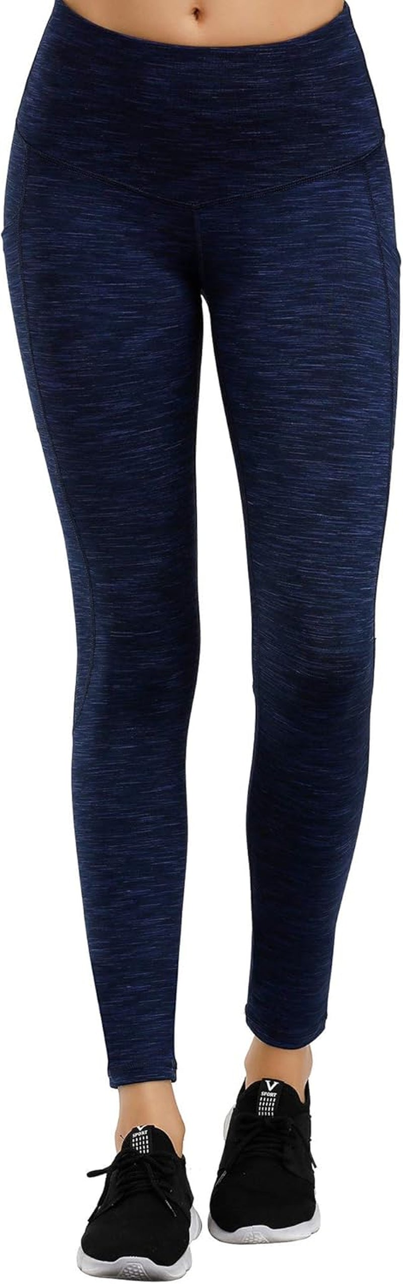 Lifesky Women's High-Waist Yoga Leggings with Tummy Control, 4-Way Stretch, and Triple Pocket Design for Enhanced Performance in Gym, Running, and Fitness Activities