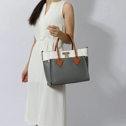 Stylish Brynlee Women's Navy Tote Bag & Wristlet Wallet Set - Versatile Crossbody Handbag by Mia K