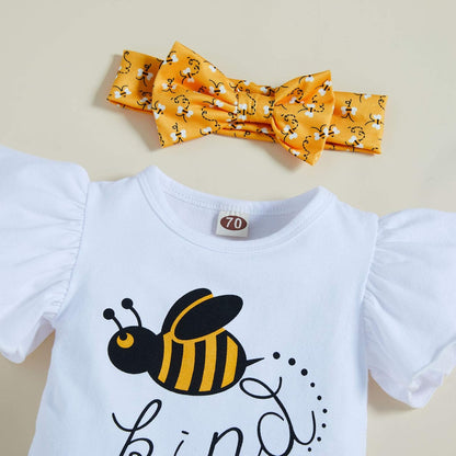 Adorable Newborn Baby Girls' 3-Piece Floral Ruffle Summer Outfit Set