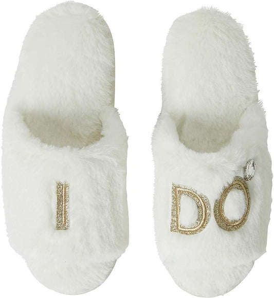 Dearfoams Women's Bridal Slippers from the I Do Crew Collection for Weddings and Bachelorette Celebrations