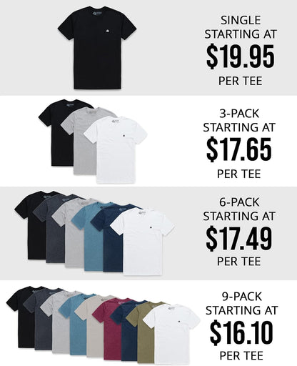 INTO the AM Men's Modern Fit Crew Neck T-Shirt - Classic Short Sleeve Tee in Green (Medium)