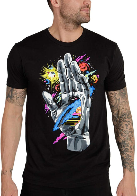 Stylish INTO the AM Men's Graphic Tee - Black Crewneck T-Shirt (Large)