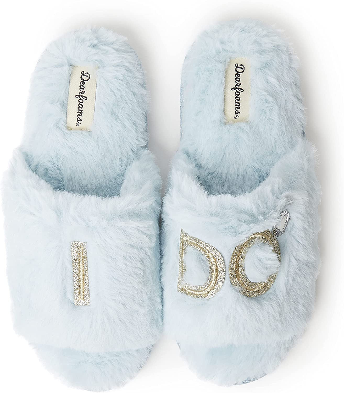 Dearfoams Women's Bridal Slippers from the I Do Crew Collection for Weddings and Bachelorette Celebrations