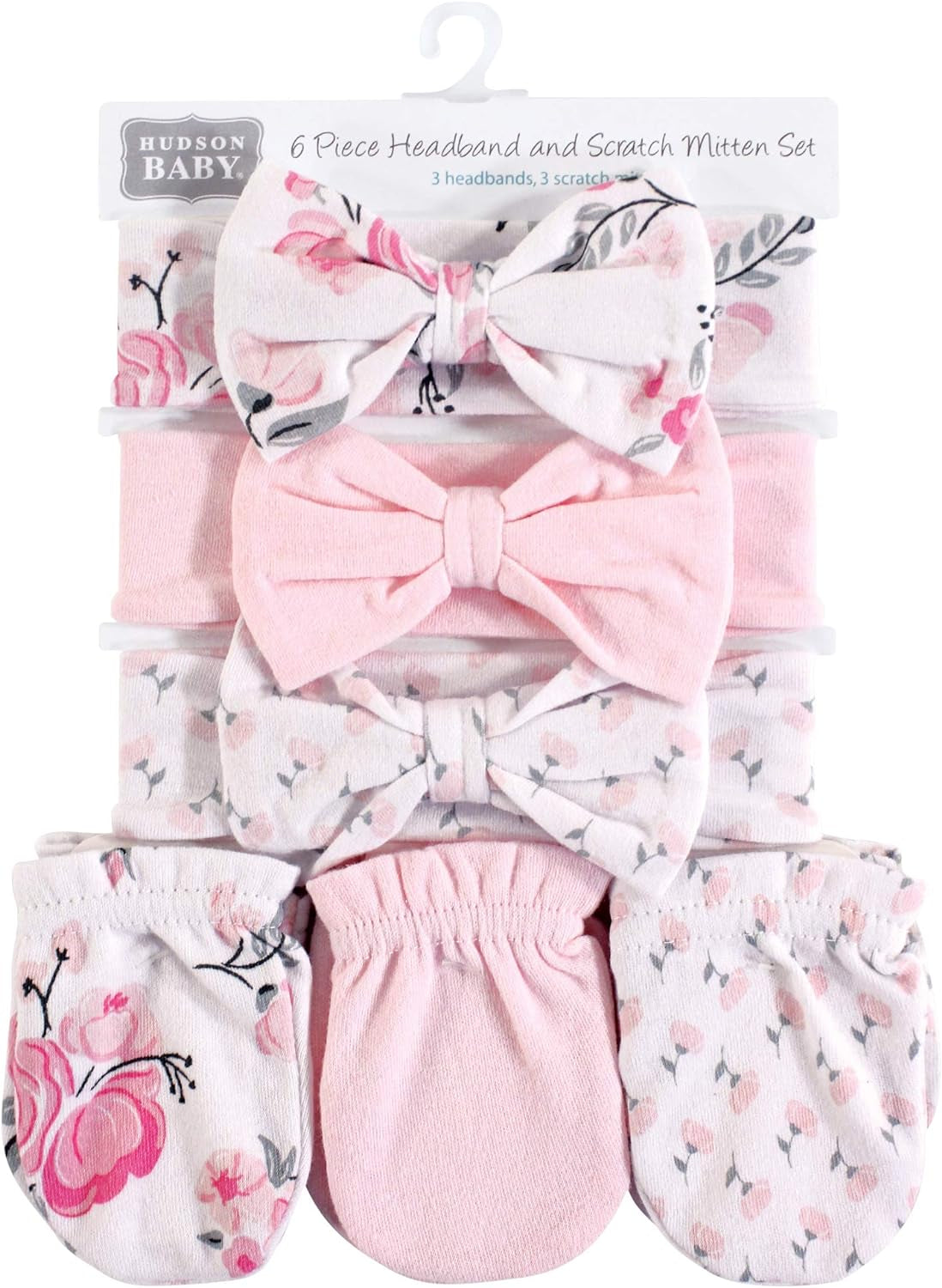 Adorable Hudson Baby Girls' Cotton Headband and Scratch Mitten Set for Ultimate Comfort and Style