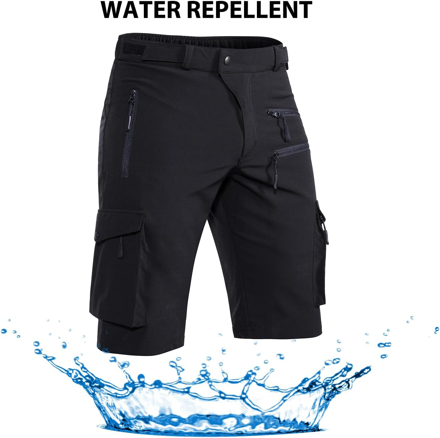 Men's Quick-Dry Stretch Mountain Bike Shorts with Zipper Pocket - Perfect for Cycling and Outdoor Adventures