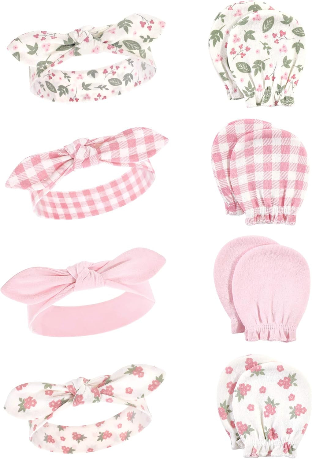 Adorable Hudson Baby Girls' Cotton Headband and Scratch Mitten Set for Ultimate Comfort and Style