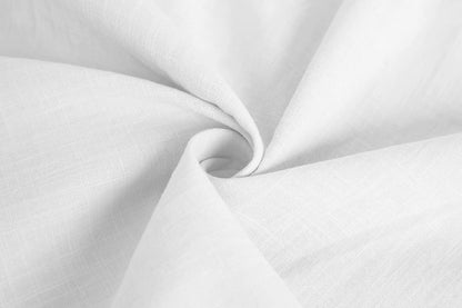 Rorina Men's White Short Sleeve Cotton Linen Camp Shirt - Perfect Casual Summer Beachwear