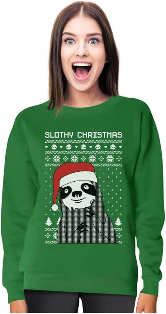 Tstars Women's Sloth-Inspired Holiday Sweater