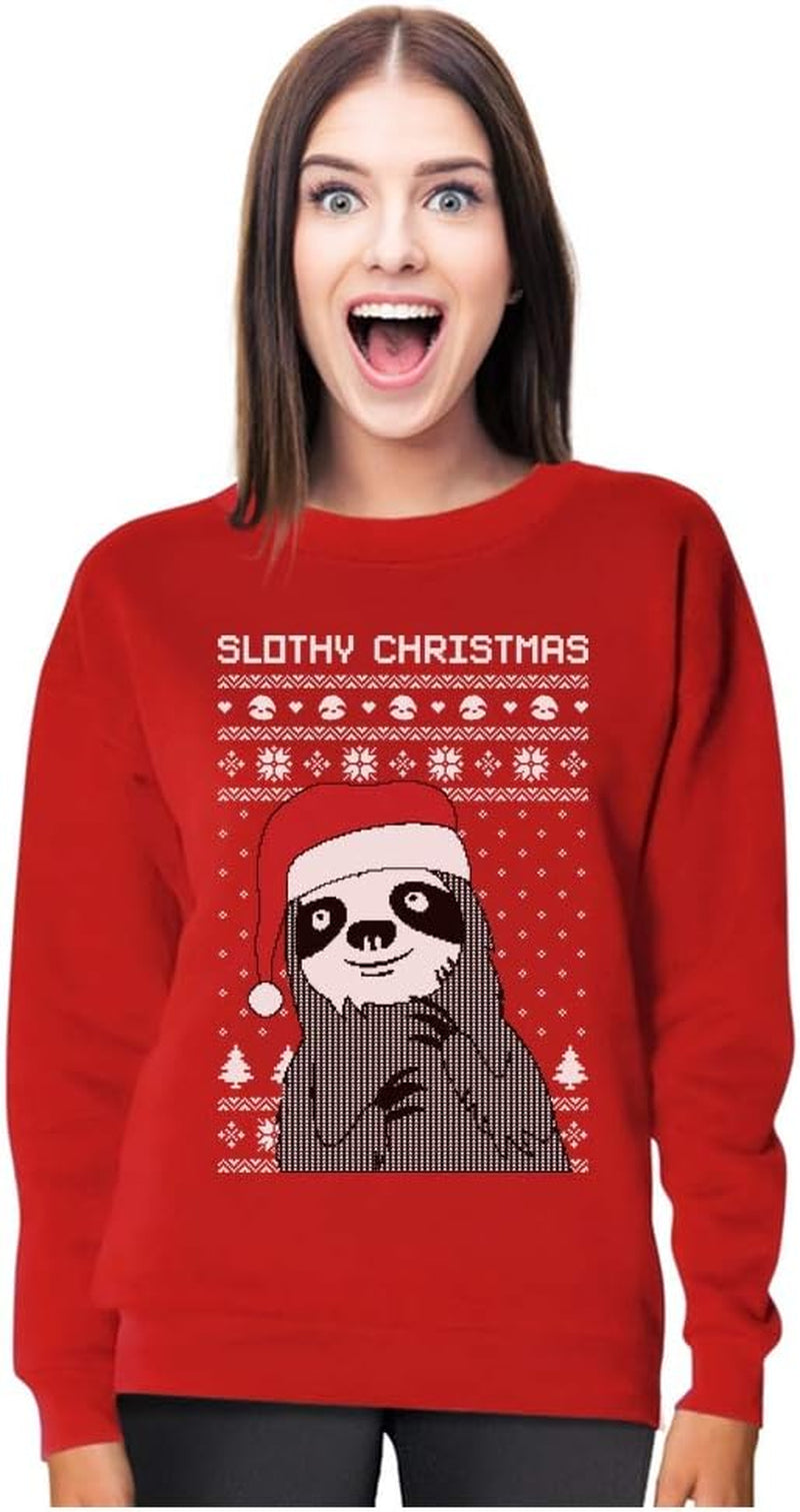 Tstars Women's Sloth-Inspired Holiday Sweater