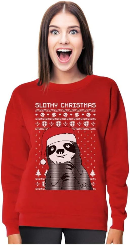 Tstars Women's Sloth-Inspired Holiday Sweater