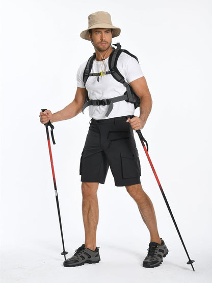 Men's Quick-Dry Stretch Mountain Bike Shorts with Zipper Pocket - Perfect for Cycling and Outdoor Adventures