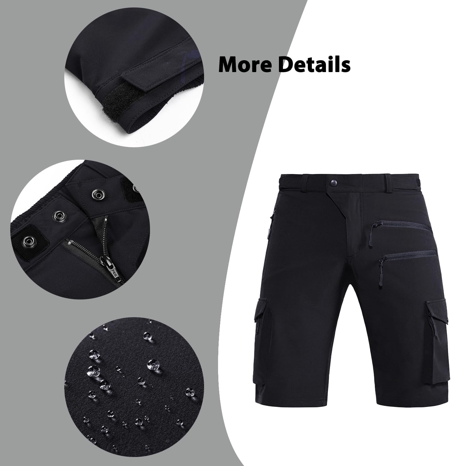 Men's Quick-Dry Stretch Mountain Bike Shorts with Zipper Pocket - Perfect for Cycling and Outdoor Adventures