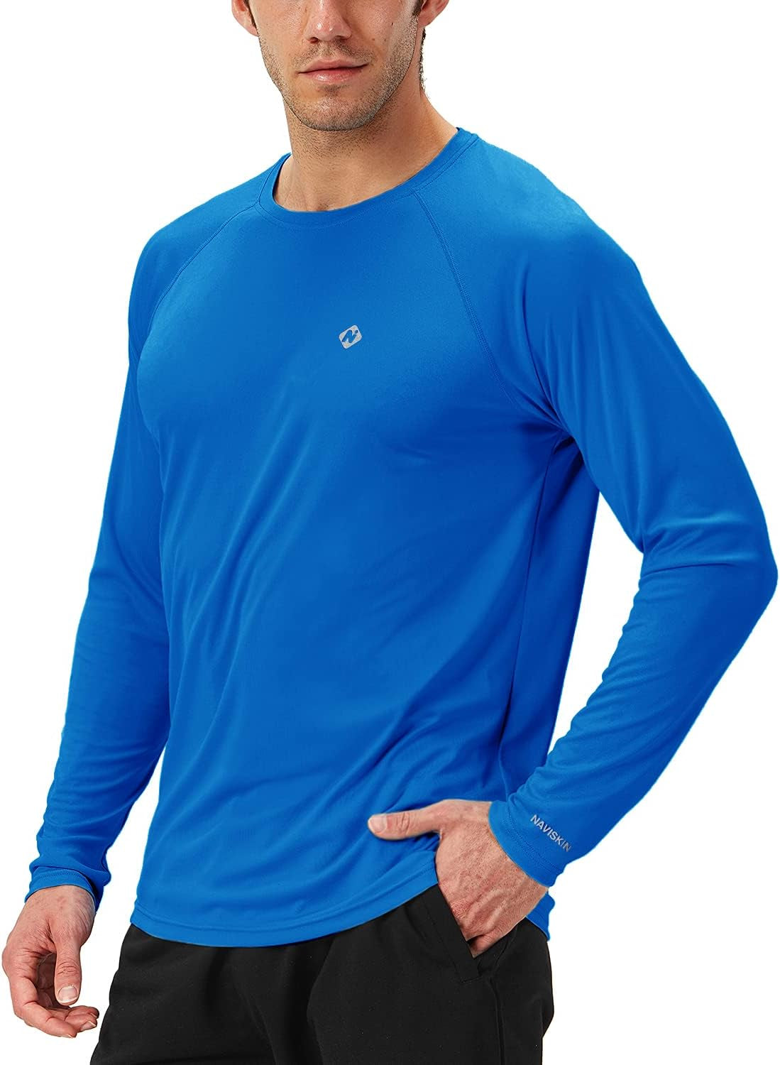 NAVISKIN Men's UPF 50+ Long Sleeve Rash Guard - Lightweight, Quick Dry Swim Shirt for Ultimate Sun Protection