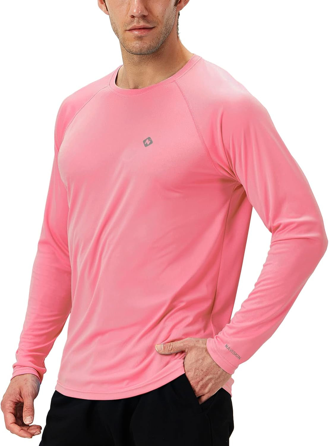 NAVISKIN Men's UPF 50+ Long Sleeve Rash Guard - Lightweight, Quick Dry Swim Shirt for Ultimate Sun Protection