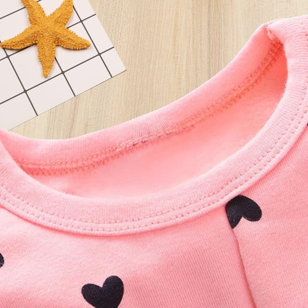 Adorable Infant Girls' 2-Piece Long Sleeve Top and Pants Outfit Set