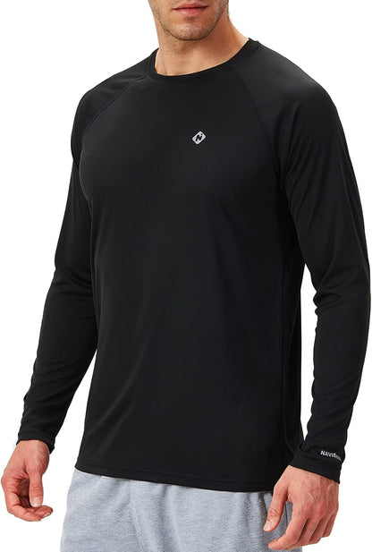 NAVISKIN Men's UPF 50+ Long Sleeve Rash Guard - Lightweight, Quick Dry Swim Shirt for Ultimate Sun Protection
