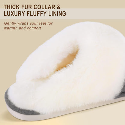 Parlovable Women's Memory Foam Slippers - Cozy Fuzzy House Shoes with Anti-Skid Sole for Versatile Indoor and Outdoor Comfort