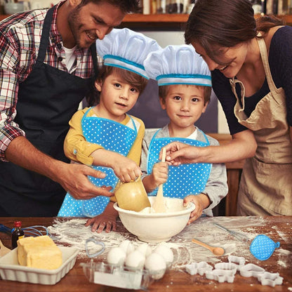Deluxe Kids Cooking Set - 11-Piece Chef Role Play Kit for Girls Ages 3-6 with Apron, Chef Hat, Oven Mitt, Utensils & Baking Tools - Perfect Birthday & Festival Gift in Blue!