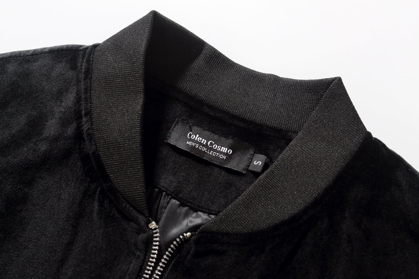Men's Velvet Full Zip Bomber Jacket - Winter Warm Padded Outerwear