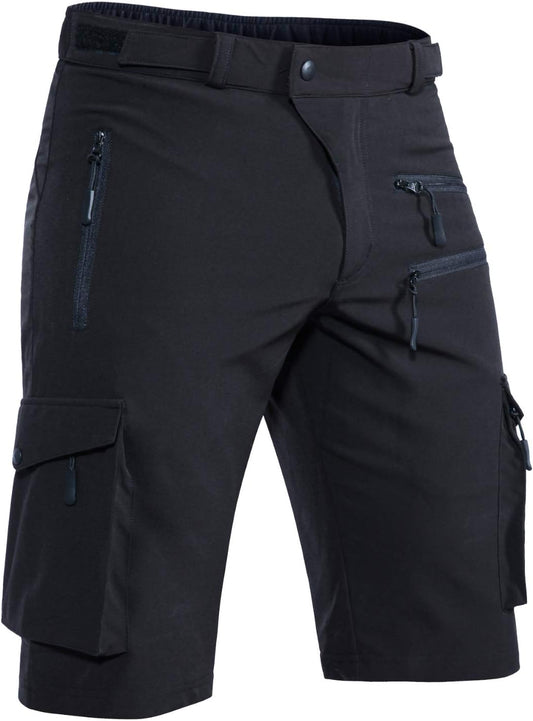 Men's Quick-Dry Stretch Mountain Bike Shorts with Zipper Pocket - Perfect for Cycling and Outdoor Adventures
