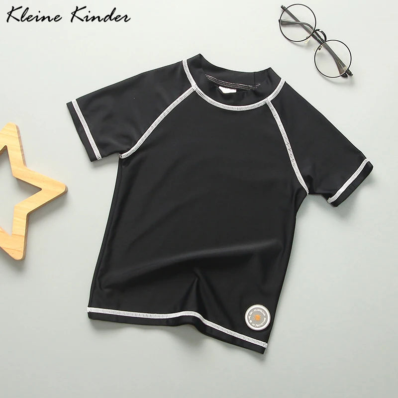 Children's UV Protection Short Sleeve Swim T-Shirt Rashguard for Boys and Girls, Ages 3-11