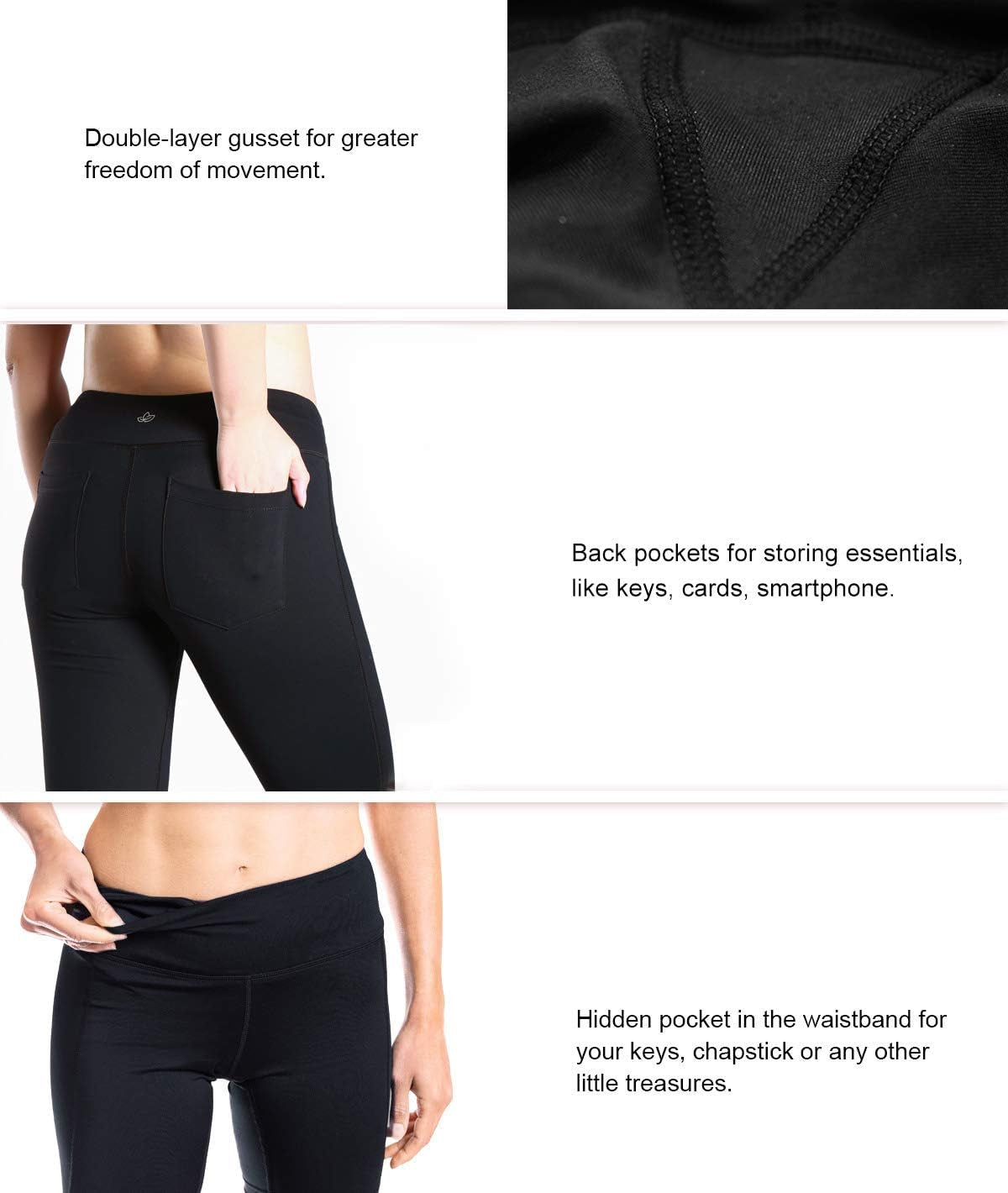 Yogipace Women's Straight Leg Yoga Pants for Fitness - Sizes Available: 27", 29", 31", 33", 35", and 37