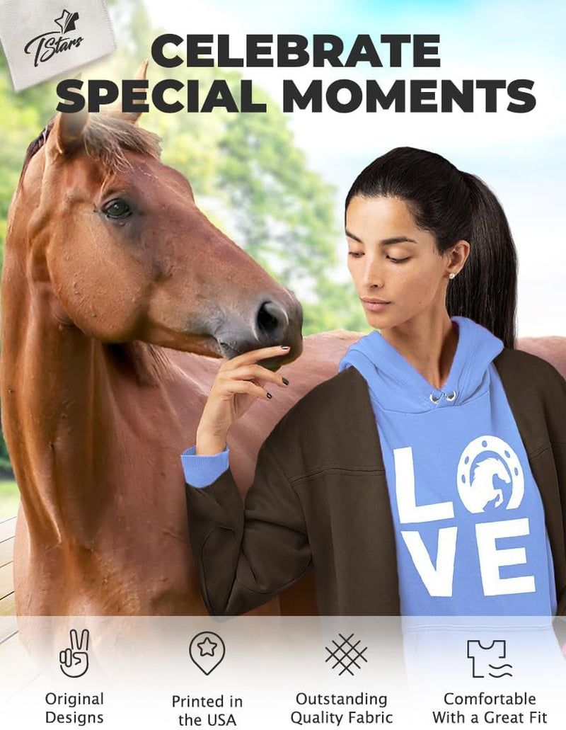 Tstars Women's and Teen Girls' Equestrian Hoodie - Perfect Gift for Horse Riding Enthusiasts and Barn Lovers