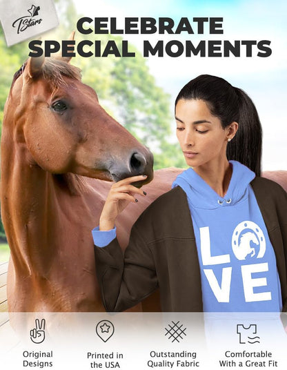 Tstars Women's and Teen Girls' Equestrian Hoodie - Perfect Gift for Horse Riding Enthusiasts and Barn Lovers