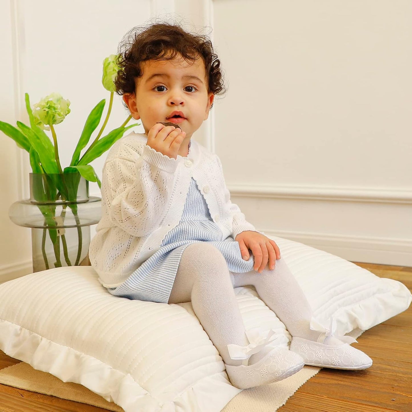 Adorable Baby Girls' Princess Bowknot Soft Sole Crib Sneakers