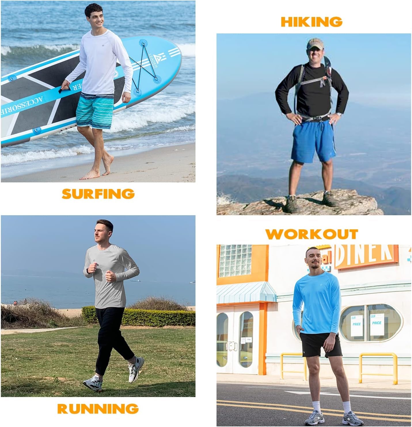 NAVISKIN Men's UPF 50+ Long Sleeve Rash Guard - Lightweight, Quick Dry Swim Shirt for Ultimate Sun Protection