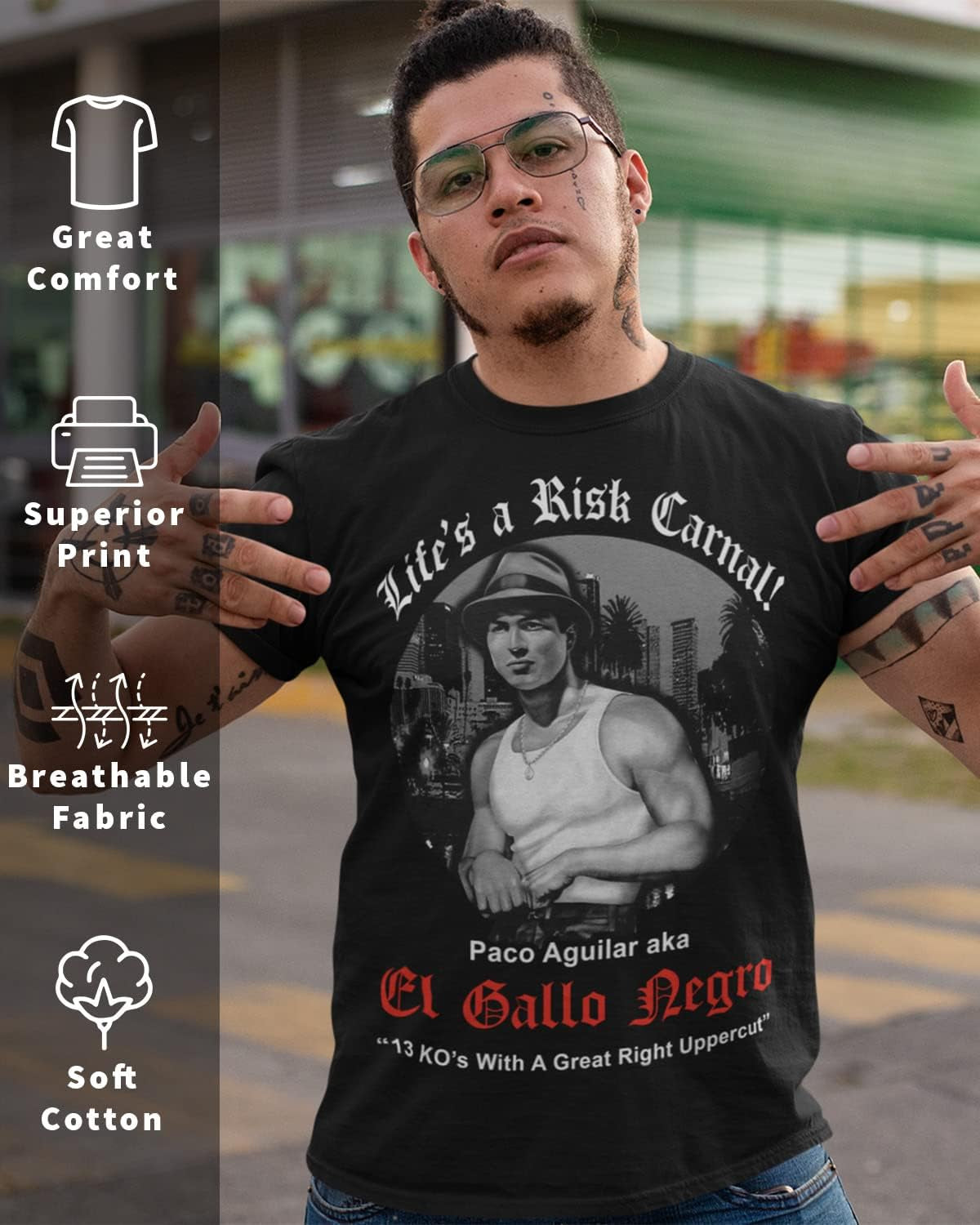 Men's Chicano Vatos Tribute T-Shirt - Blood In, Blood Out Movie Design