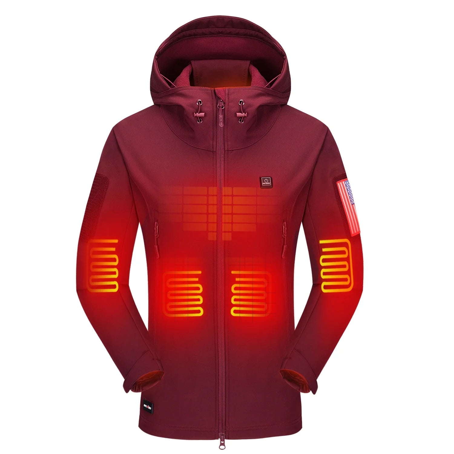 Women's Heated Soft Shell Jacket with 12V Battery Pack - Waterproof Winter Outdoor Coat