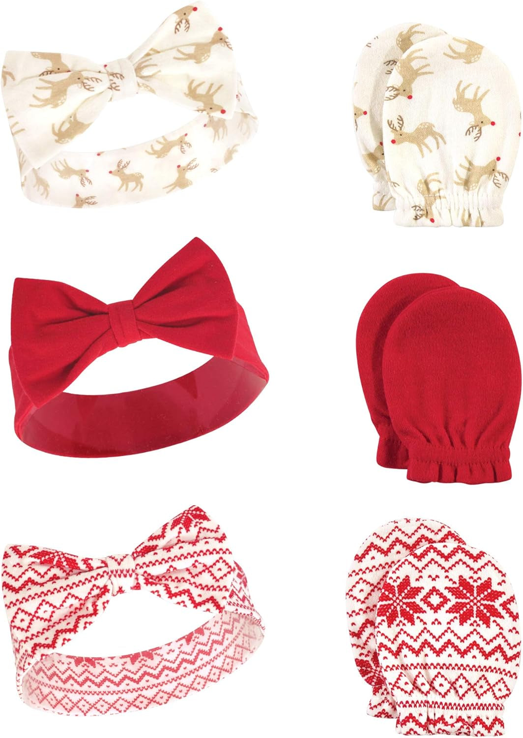 Adorable Hudson Baby Girls' Cotton Headband and Scratch Mitten Set for Ultimate Comfort and Style